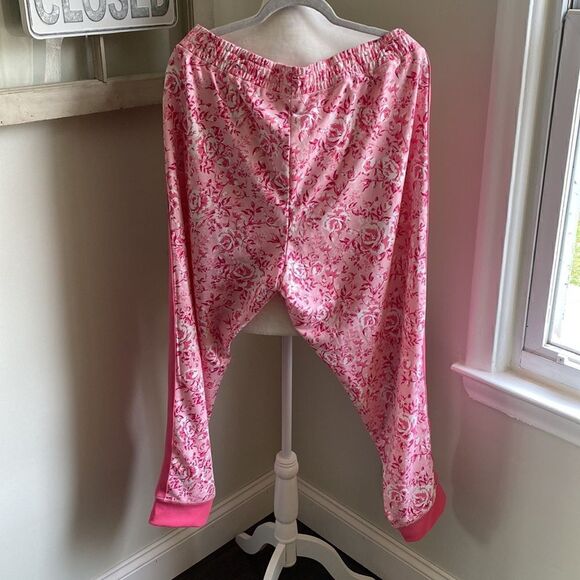 lularoe Jax Rose Floral Joggers Breast Cancer Awareness NWT - Picture 4 of 6